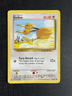 Doduo 48/102 Base Set Common Pokemon Card WOTC TCG non holo - MP - Image 1