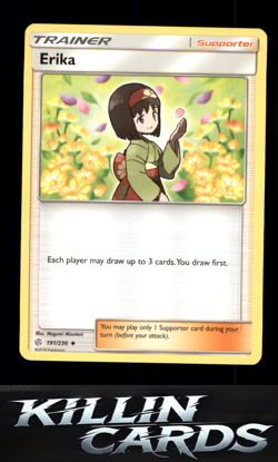 Erika 191/236 Pokemon Uncommon SM - Cosmic Eclipse Card NM - Image 1