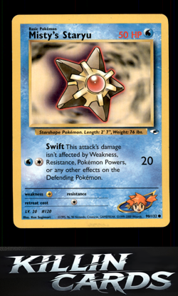 Misty's Staryu 090/132 Pokemon Common Gym Heroes Card LP - Image 1
