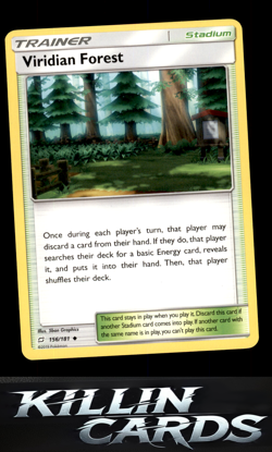 Viridian Forest 156/181 Pokemon Uncommon SM - Team Up Card LP - Image 1