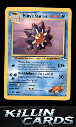 Misty's Starmie 056/132 Pokemon Uncommon Gym Heroes Card LP - Image 1