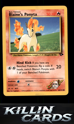 Blaine's Ponyta 064/132 Pokemon Common Gym Challenge Card LP - Image 1