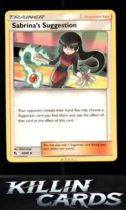 Sabrina's Suggestion 65/68 Pokemon Uncommon Hidden Fates Card NM - Image 1