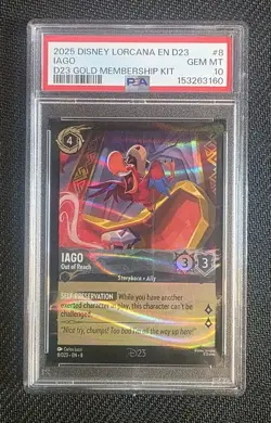 2025 Disney Lorcana D23 Promo Card IAGO Out Of Reach #8 PSA 10 LOW POP - Image 1