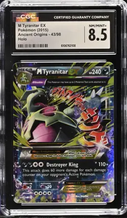CGC 8.5 M Tyranitar EX 43/98 Holo Ancient Origins Pokemon Card - Image 1