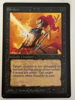 Magic the Gathering MTG Beta Paralyze NM- (Beta Bob) - Image 1