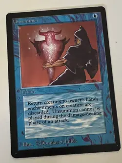 Magic the Gathering MTG Beta Unsummon LP+ (Beta Bob) - Image 1