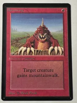 Magic the Gathering MTG Beta Burrowing NM- (Beta Bob) - Image 1