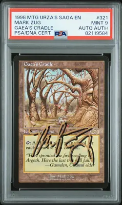 1998 MTG URZA'S SAGA #321 GAEA'S CRADLE PSA 9 AUTO AUTHENTIC - Image 1