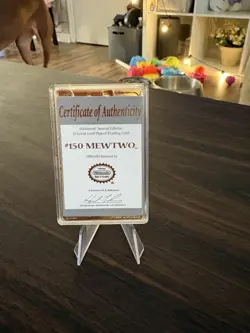 1999 Burger King Pokemon 23K Gold Plated Mewtwo Trading Card Limited Edition - Image 2