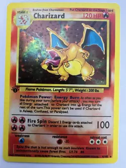 Pokemon Charizard Gift Display Card First Edition - Image 1