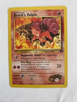 Pokemon Card Brock’s Vulpix 50 HP, 37/132. Very Good Condition. - Image 1
