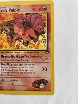 Pokemon Card Brock’s Vulpix 50 HP, 37/132. Very Good Condition. - Image 3