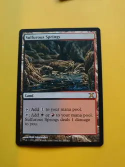 Sulfurous Springs. Tenth Edition rare land Magic the Gathering Card. - Image 1