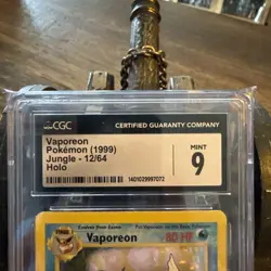 CGC 9 MINT Holo Vaporeon Unlimited Jungle 28/64 Pokemon Card - Image 2