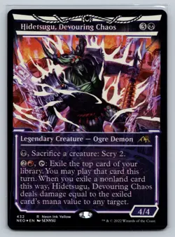 MTG Kamigawa Neon Dynasty Neon Ink Yellow Foil #432 Hidetsugu, Devouring Chaos - Image 1
