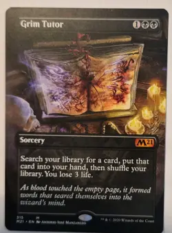 Grim Tutor - Core Set 2021 Mythic Sorcery Black Alternate Art Borderless MTG - Image 1