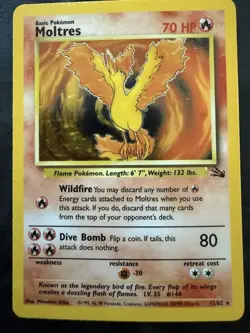 Pokemon TCG Moltres Fossil Holo Card 12/62 - Image 1
