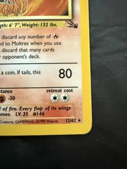Pokemon TCG Moltres Fossil Holo Card 12/62 - Image 5