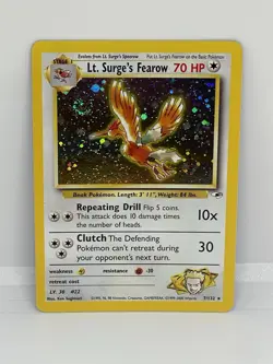 Lt. Surge's Fearow 007/132 Gym Heroes Holo | Pokemon Card | Near Mint 🌀SWIRL🌀 - Image 1