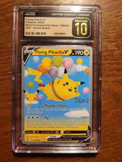 Pristine 10 Flying Pikachu V Holo World Championship Decks 2022 006/025 CGC - Image 4