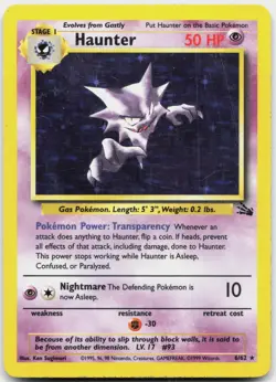 Haunter 6/62 Holo Rare Fossil Pokemon Unlimited Holo Moderately Played - Image 1