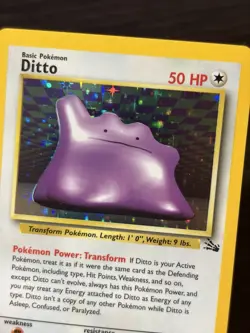 Wizards of the Coast Pokemon TCG Ditto 3/62 Fossil Holo Rare Unlimited 1999 - Image 4