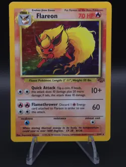 Vintage Flareon Jungle 3/64 Holo Rare Unlimited 70 HP 1999 English Pokemon TCG - Image 1