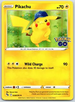 Pikachu 028/078 Pokemon GO - English Holo Rare NM Holo - Image 1