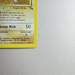 Wizards of the Coast Hitmonlee 7/62 Fossil Holo Rare 60 HP Eng 1999 - Image 5