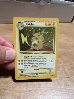 Raichu 14/62 Holo Rare Fossil Pokemon MP - Image 1