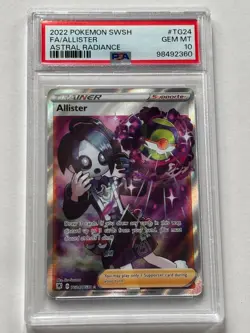 Pokemon TCG Gem Mint PSA 10 Allister TG24/TG30 Sw & Sh Astral Radiance Full Art - Image 1