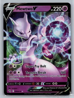 Mewtwo V Ultra Rare Pokemon GO Holo 030/078 NM - Image 1