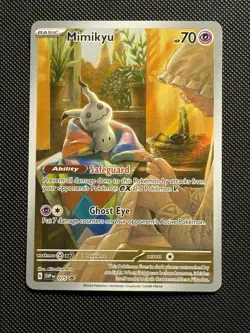 Pokemon TCG Mimikyu SVP 075 Scarlet Violet Black Star Promo Paldean Fates NM Q - Image 1