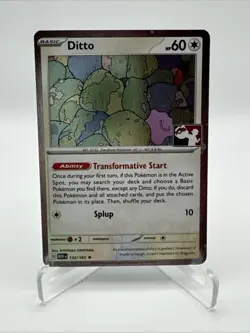 Ditto 132/165 Cosmos Holo Prize Pack Stamped Series 6 Pokemon TCG 151 Mew Swirl - Image 1