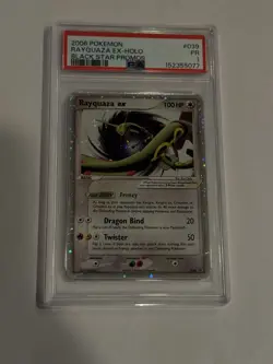 Pokemon TCG Rayquaza EX Holo Rare Black Star Promo 039 PSA 1 With SWIRL - Image 1
