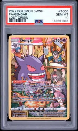 POKEMON SWORD & SHIELD FULL ART GENGAR TG06/TG30 LOST ORIGIN 2022 PSA 10 - Image 1