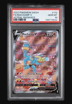 2022 Pokemon SWSH Astral Radiance #172 FA Machamp V PSA 10 GEM MINT Fresh Grade! - Image 1
