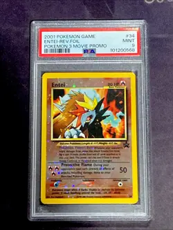 2001 POKEMON GAME #34 ENTEI REVERSE HOLO MOVIE PROMO PSA 9 MINT - Image 1