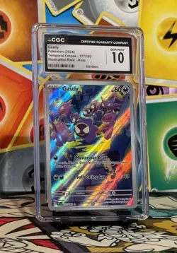 Pokemon SV05 Temporal Forces Gastly 177/162 Illustration Rare Holo CGC 10 - Image 1