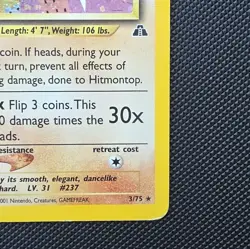 Nintendo Hitmontop 3/75 Neo Discovery Unlimited Holo Rare Basic 60HP 2001 - Image 4