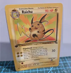 Pokemon TCG WOTC Raichu Fossil 29/62 1st Edition Rare 90HP ENG 1999 - Image 2