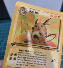 Pokemon TCG WOTC Raichu Fossil 29/62 1st Edition Rare 90HP ENG 1999 - Image 3