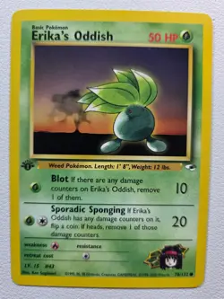 Erika's Oddish (78) Gym Heroes 078/132 Common 1st Edition NM Pokemon TCG - Image 1