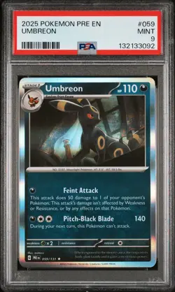 2025 POKEMON PRE EN-PRISMATIC EVOLUTIONS #059 UMBREON PSA 9 - Image 1