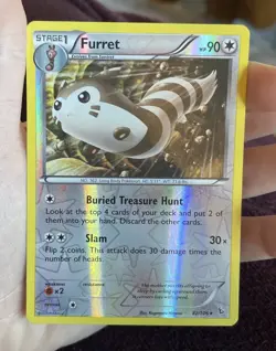 Pokemon Furret Flashfire 82/106 Reverse Holo Rare, NEAR MINT condition - Image 1