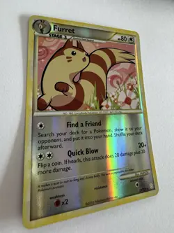 Pokemon Furret 21/123 - HeartGold & SoulSilver - Rare Reverse Holo - LP/NM - Image 3