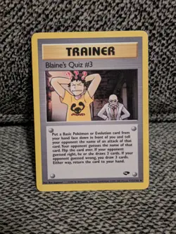 Blaine's Quiz #3 Unlimited Gym Challenge 112/132 LP Pokemon TCG vintage - Image 1