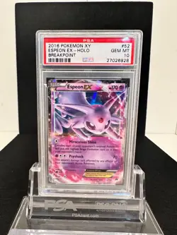 2016 Pokemon XY Breakpoint #52 Espeon EX PSA 10 - Image 1