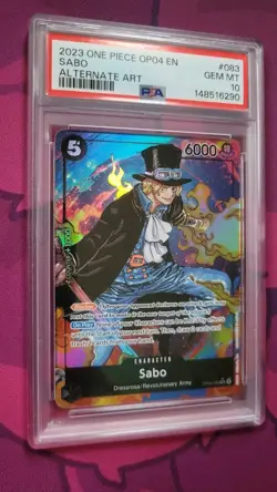 2023 One Piece Kingdoms of Intrigue Sabo Super Rare Alt Art #OP04-083 PSA 10 - Image 1
